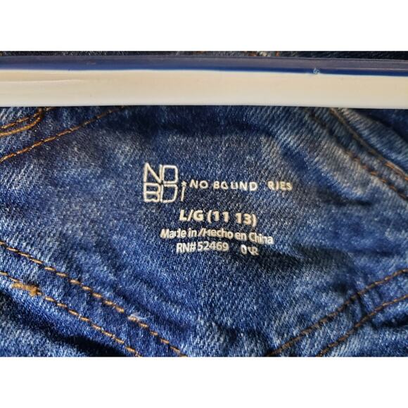 no boundaries Bib Overalls Womens Jr Size L Distressed Romper Fairy Carpenter - Picture 5 of 5